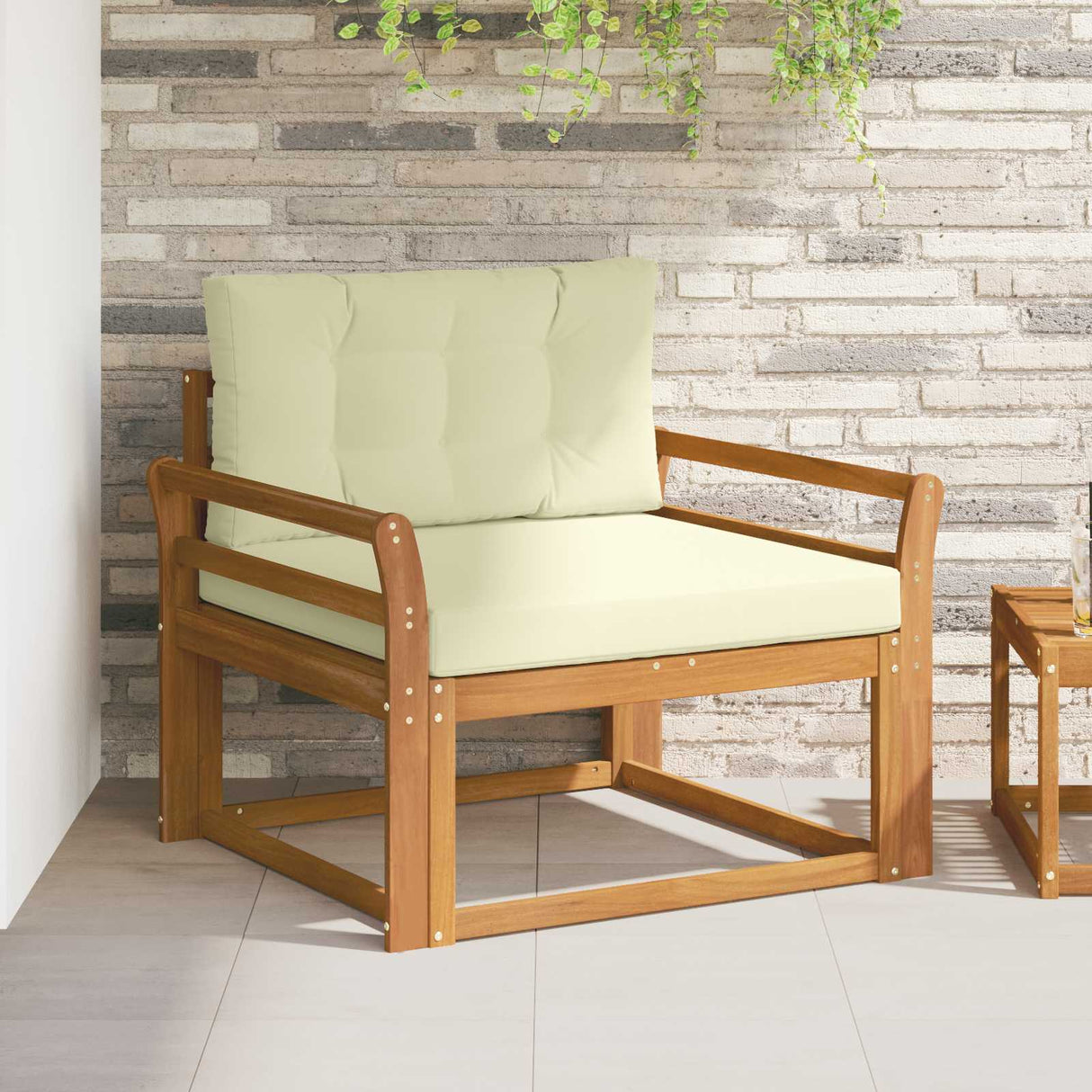 vidaXL Buiten Midden Sofa Massief Acacia Hout Naturel
