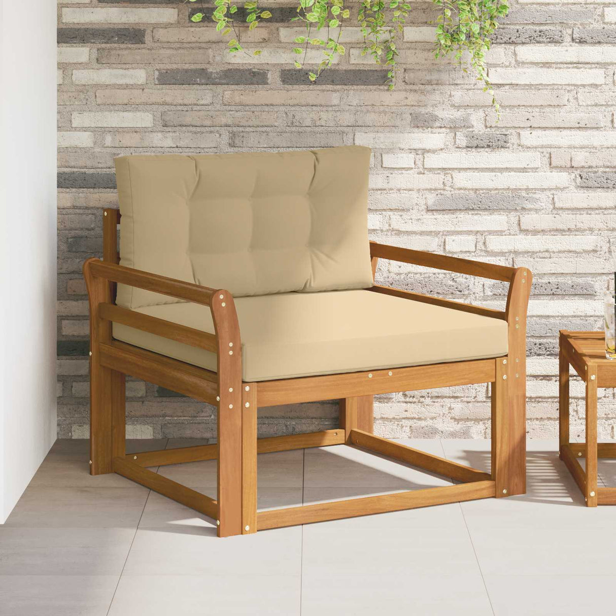 vidaXL Buiten Midden Sofa Massief Acacia Hout Naturel