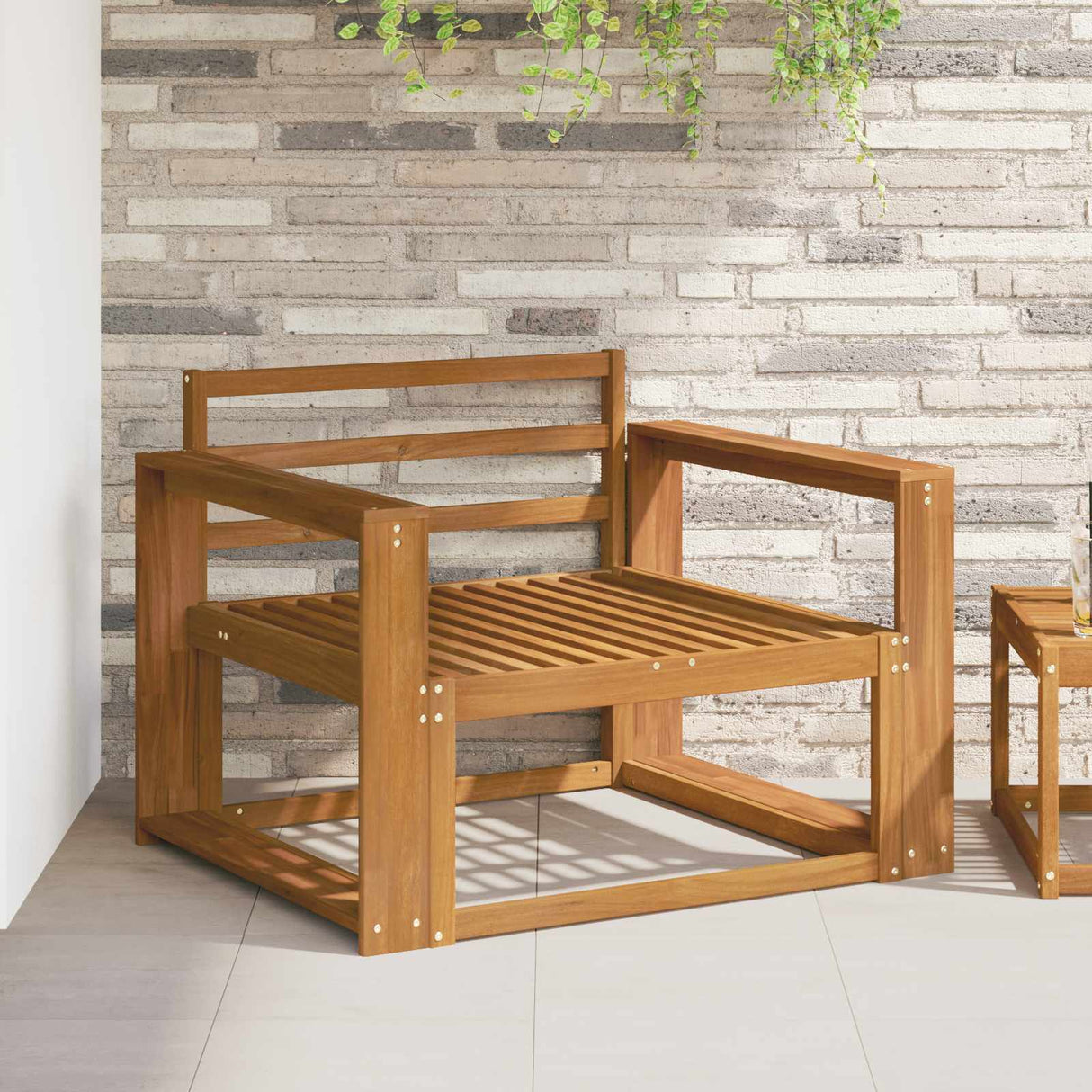 vidaXL Buiten Midden Sofa Massief Acacia Hout Naturel