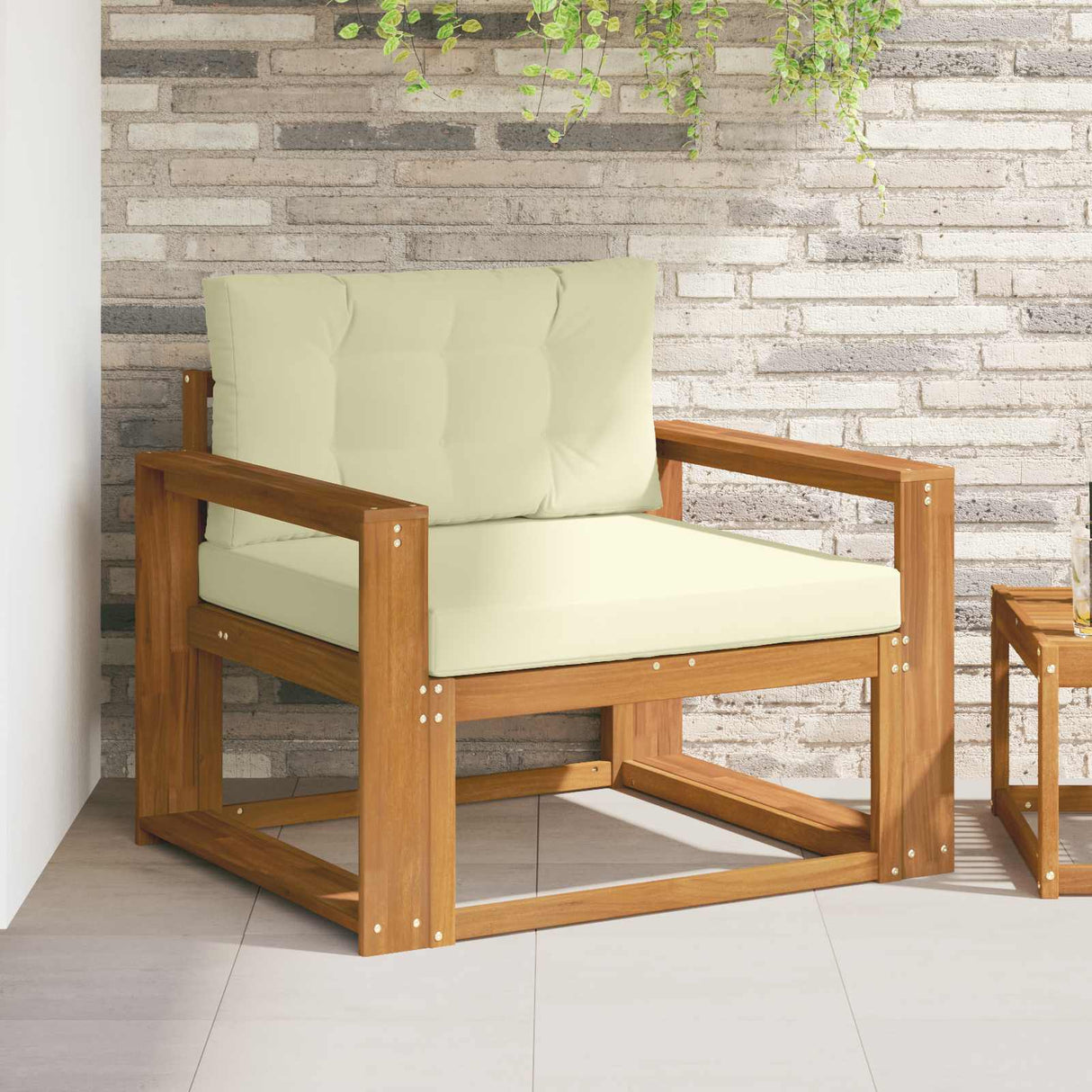 vidaXL Buiten Midden Sofa Massief Acacia Hout Naturel