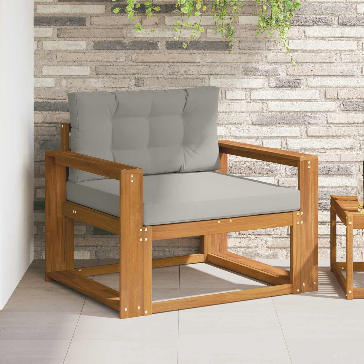 vidaXL Buiten Midden Sofa Massief Acacia Hout Naturel