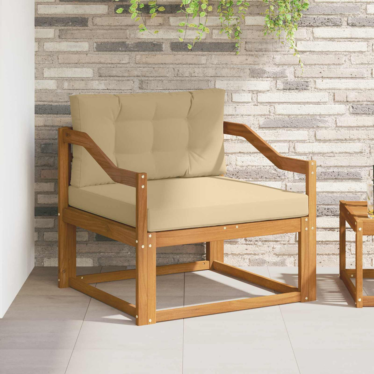 vidaXL Buiten Midden Sofa Massief Acacia Hout Naturel