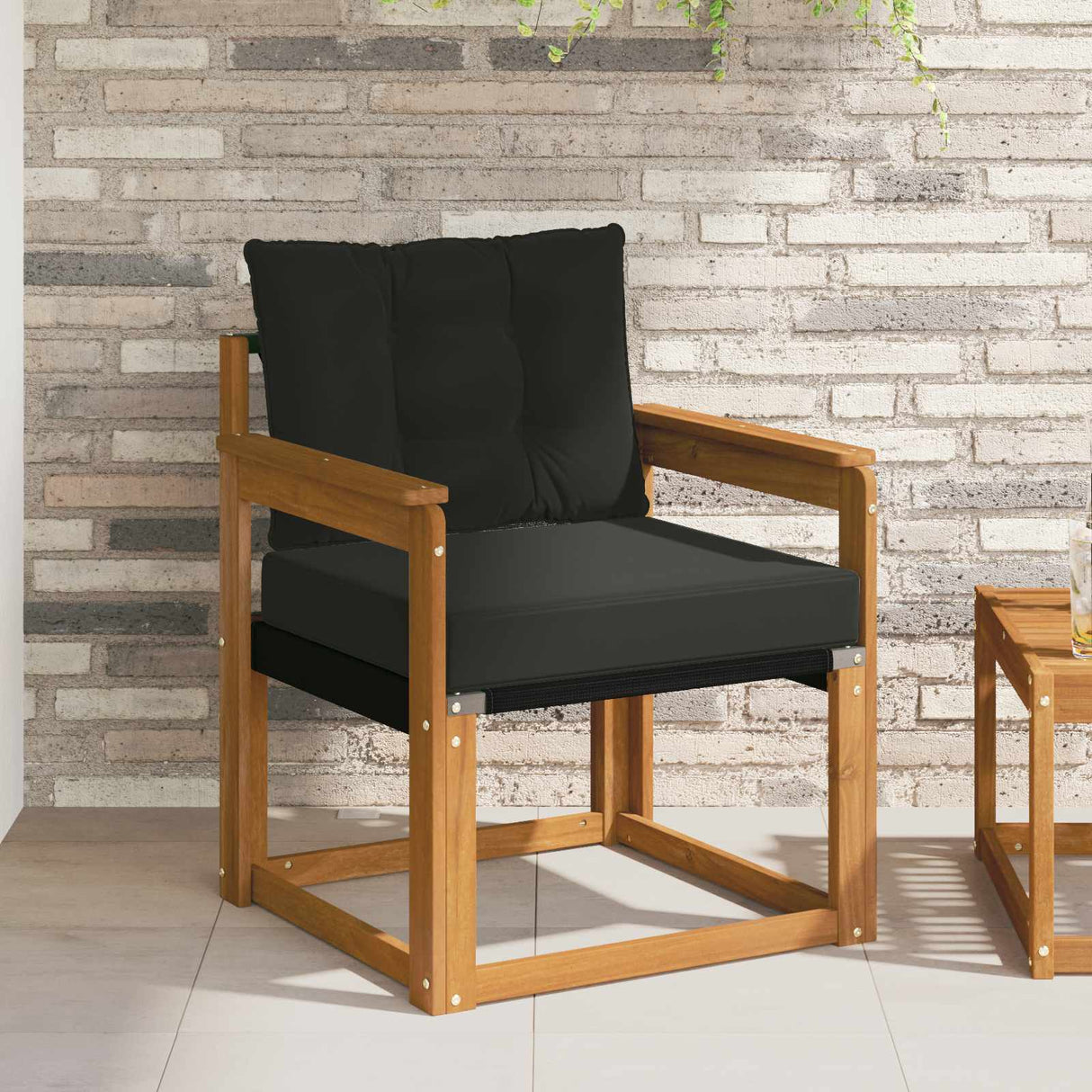 vidaXL Buitensofa Massief Acaciahout en Textilene Natuurlijk en Crème