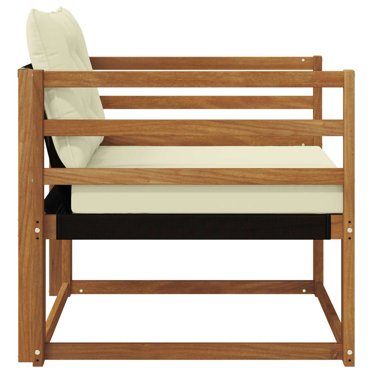 vidaXL Buiten bank set Massief Acaciahout en Textilene Naturel