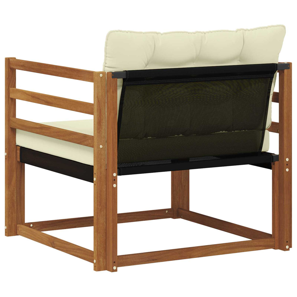 vidaXL Buiten bank set Massief Acaciahout en Textilene Naturel
