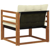 vidaXL Buiten bank set Massief Acaciahout en Textilene Naturel