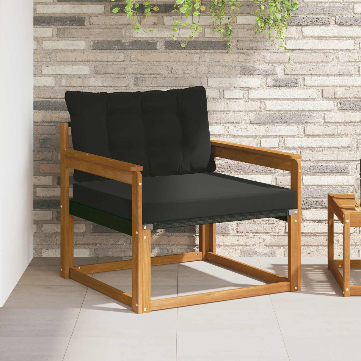 vidaXL Buiten bank set Massief Acaciahout en Textilene Naturel
