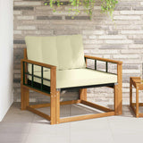 vidaXL Buiten bank set Massief Acaciahout en Textilene Naturel