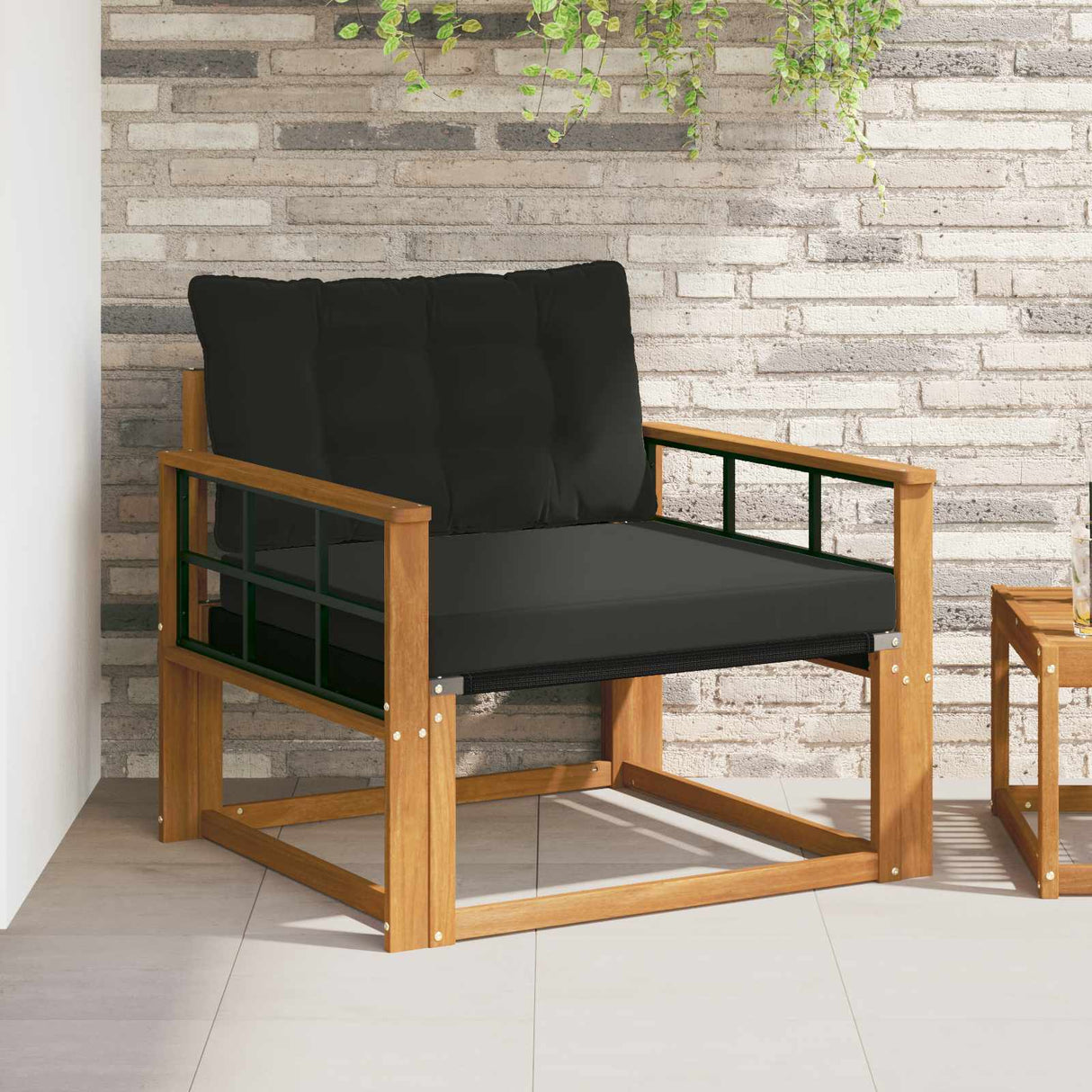 vidaXL Buiten bank set Massief Acaciahout en Textilene Naturel