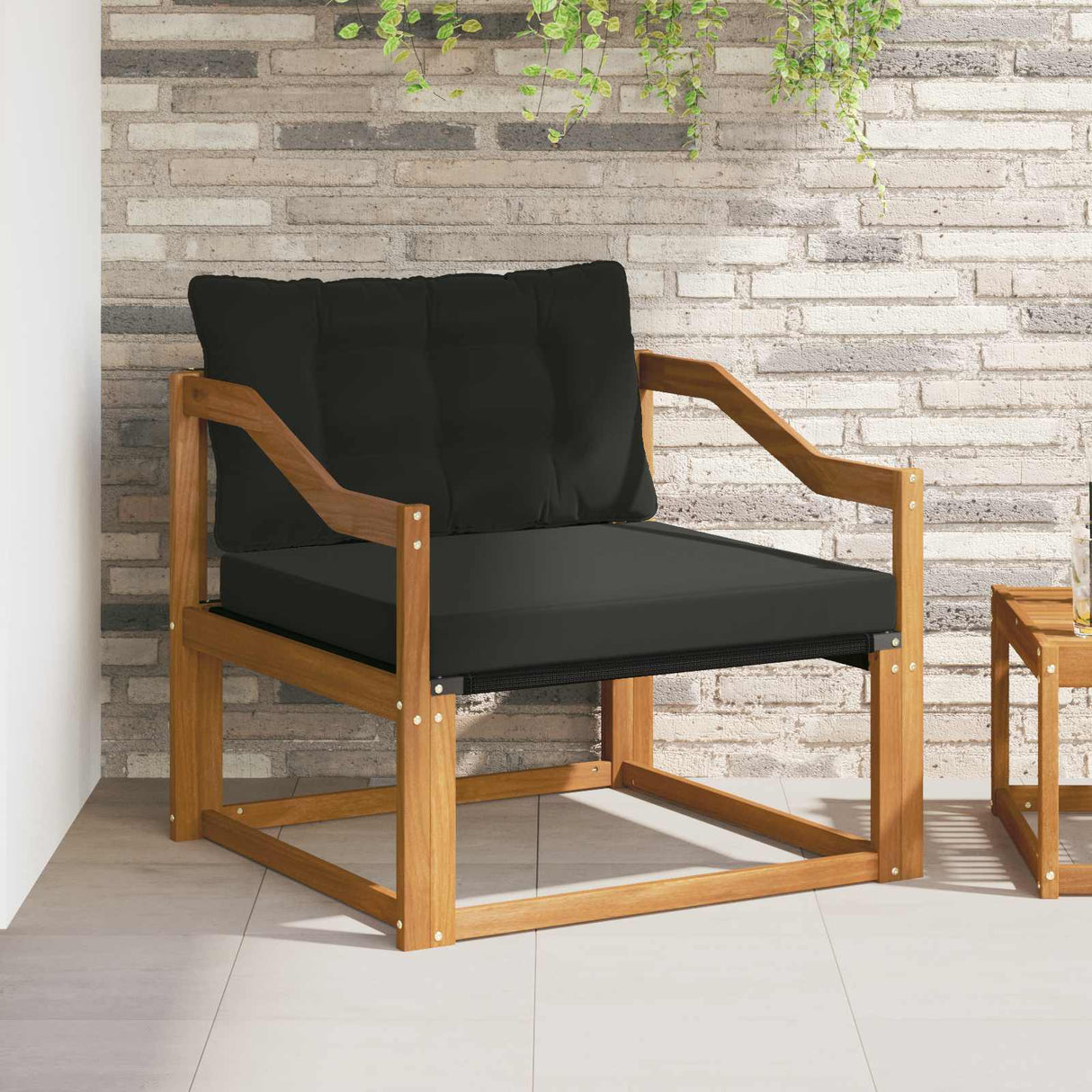 vidaXL Buiten bank set Massief Acaciahout en Textilene Naturel