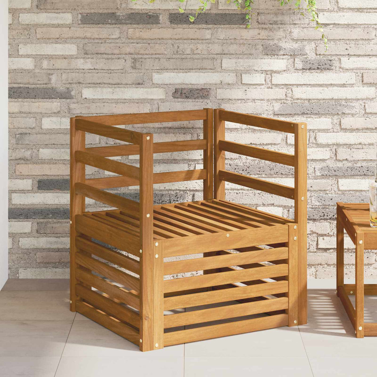 vidaXL Outdoor Sofa Solid Acacia Wood Natural