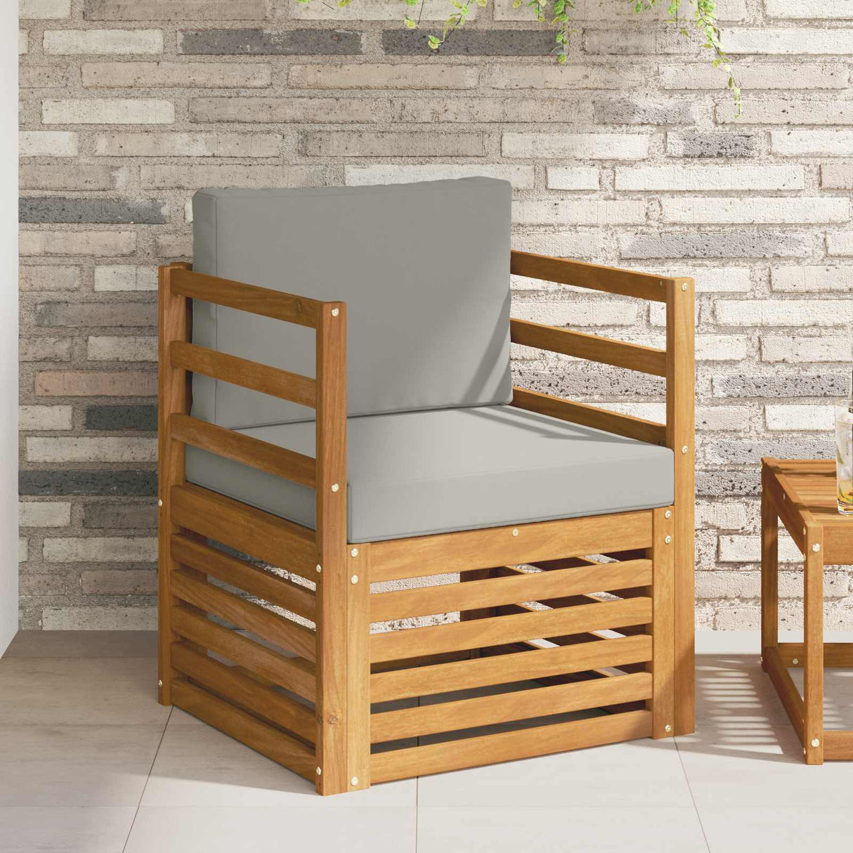 vidaXL Outdoor Sofa Solid Acacia Wood Natural