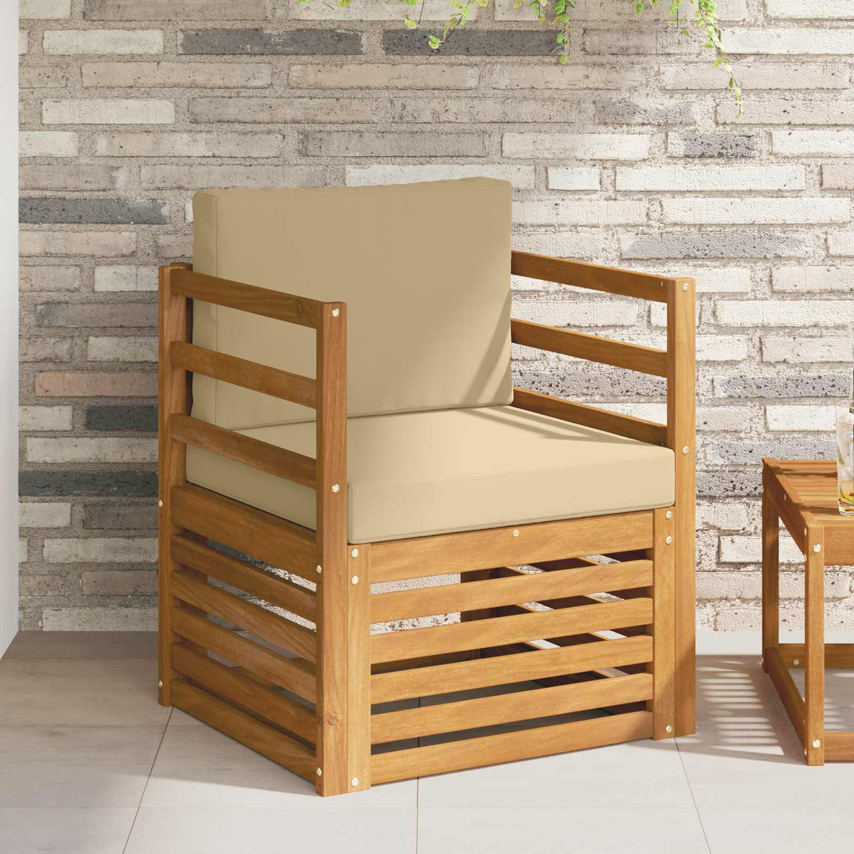 vidaXL Outdoor Sofa Solid Acacia Wood Natural