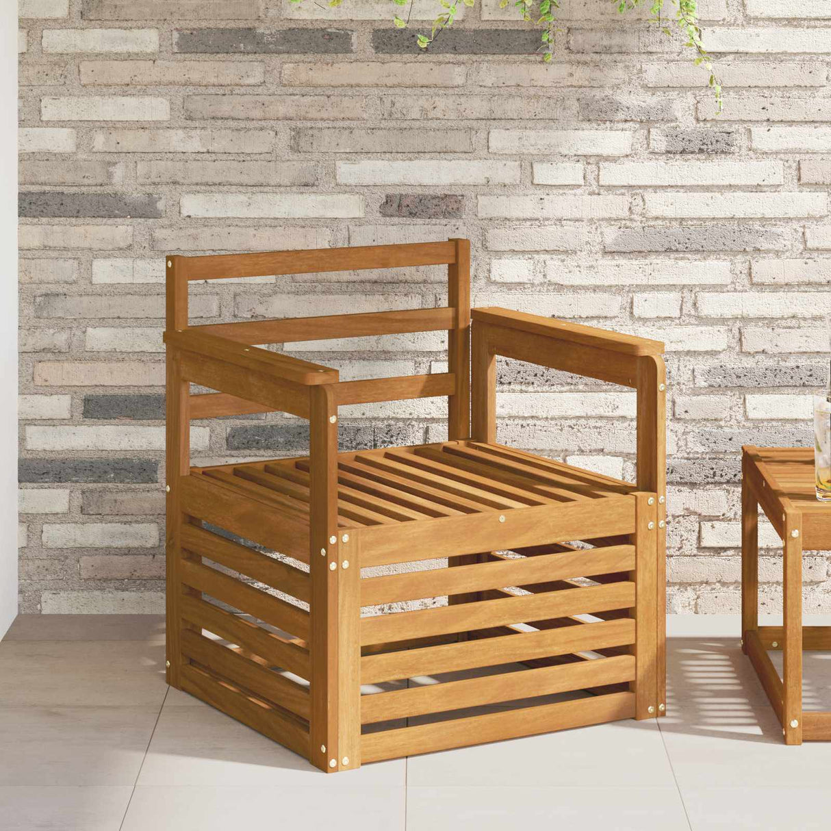 vidaXL Outdoor Sofa Solid Acacia Wood Natural