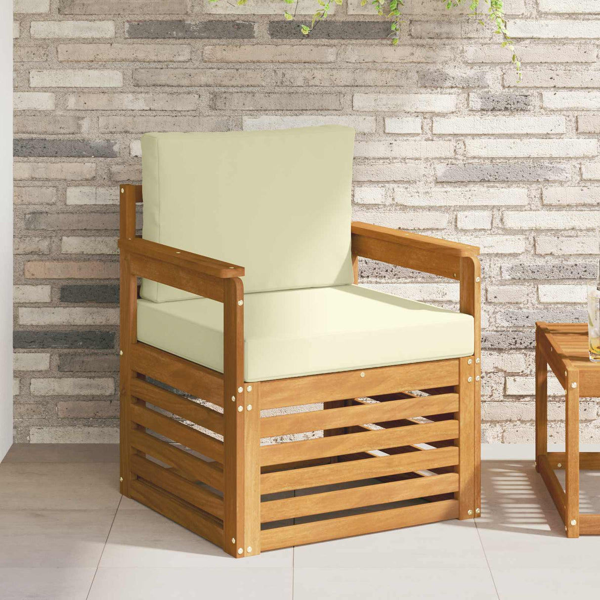 vidaXL Outdoor Sofa Solid Acacia Wood Natural