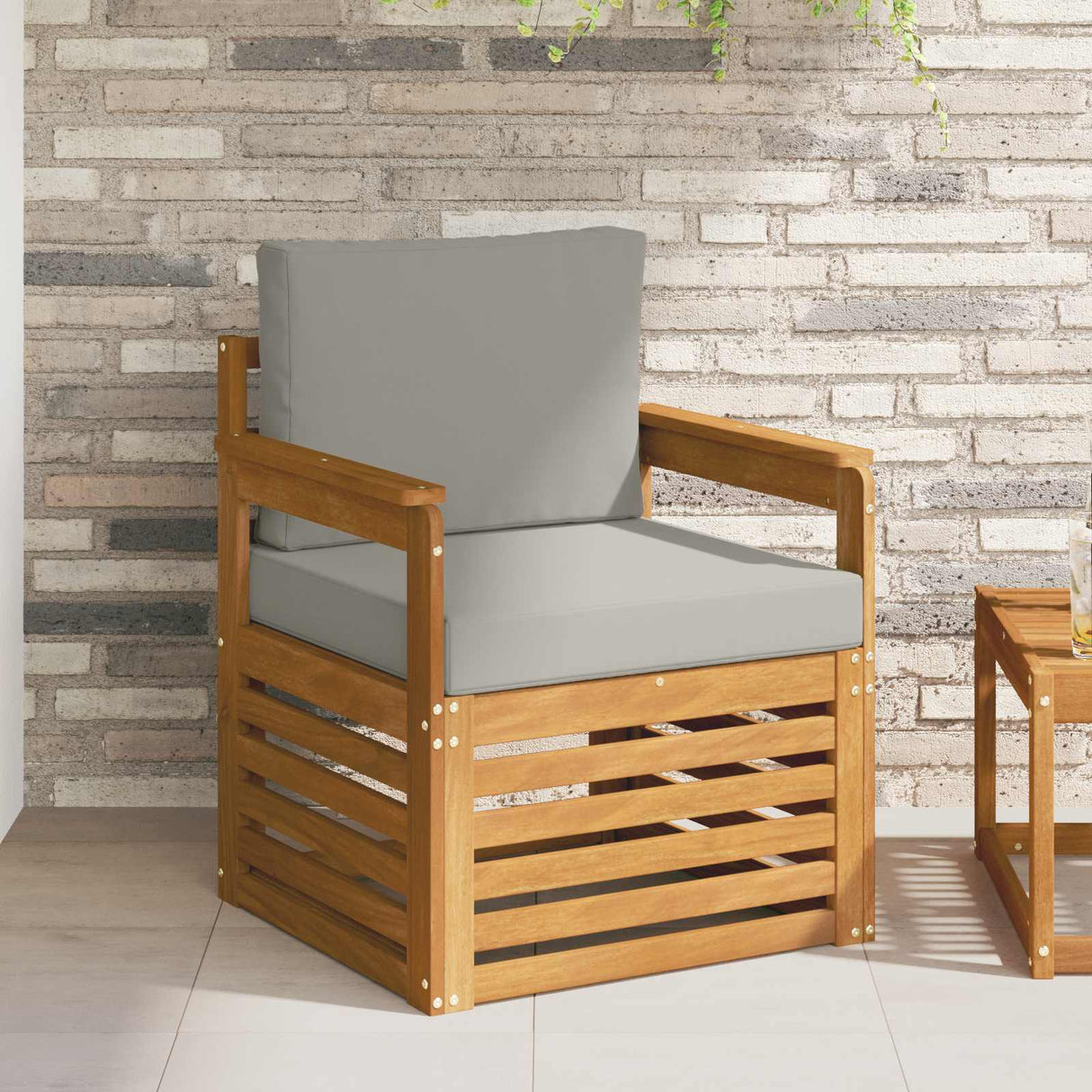 vidaXL Outdoor Sofa Solid Acacia Wood Natural