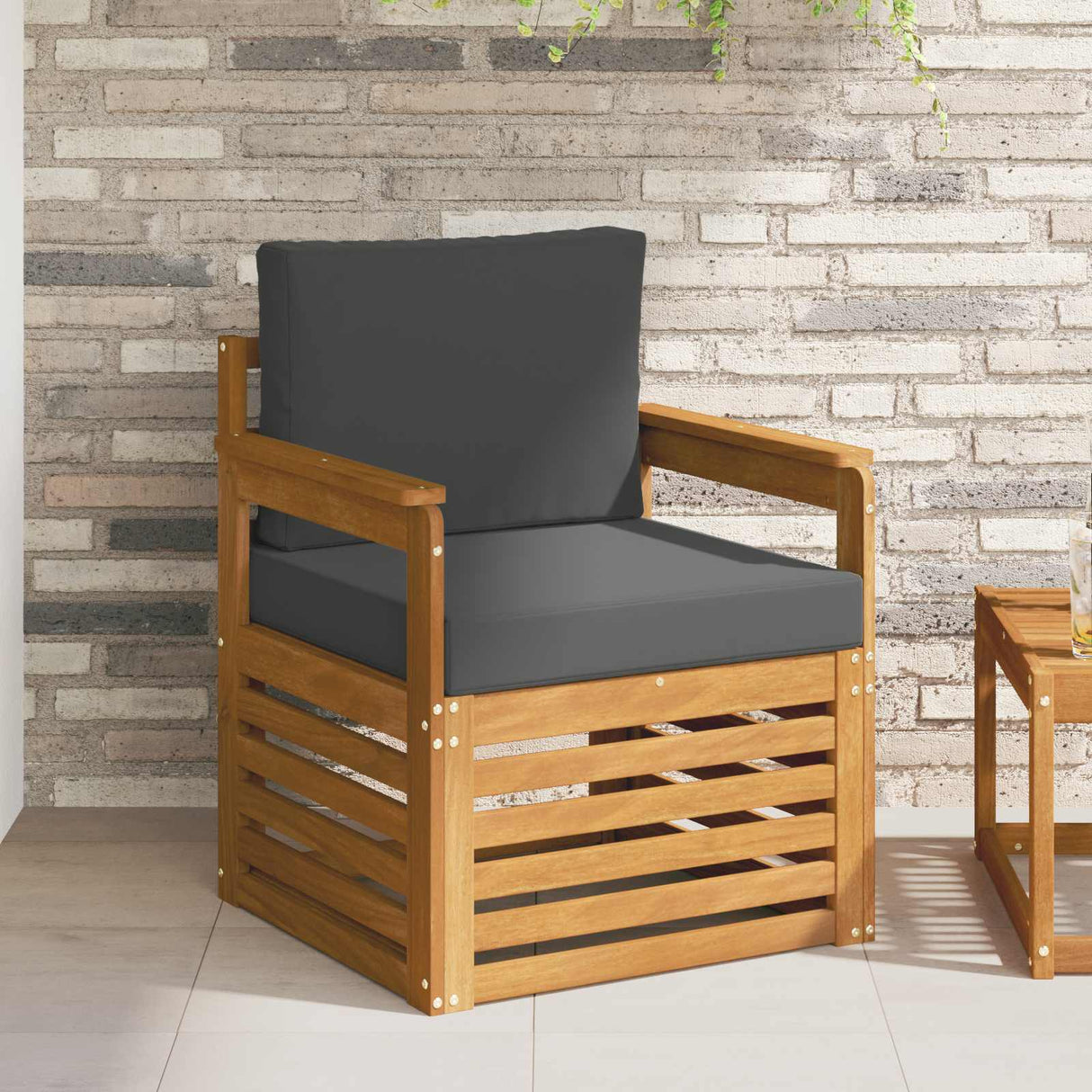 vidaXL Outdoor Sofa Solid Acacia Wood Natural