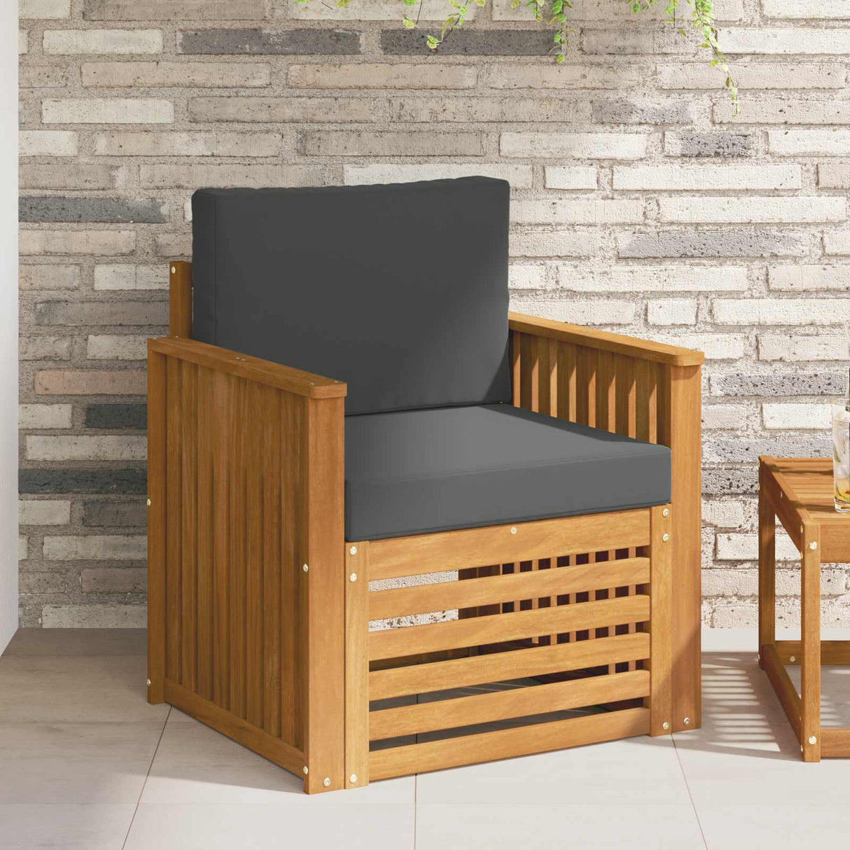 vidaXL Outdoor Sofa Solid Acacia Wood Natural