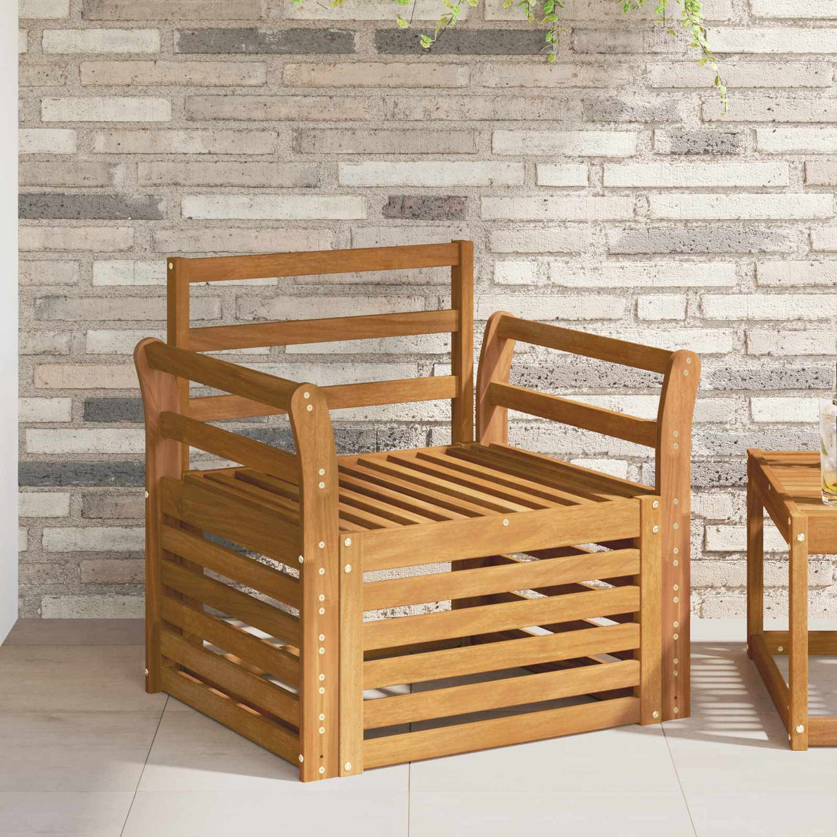 vidaXL Outdoor Sofa Solid Acacia Wood Natural