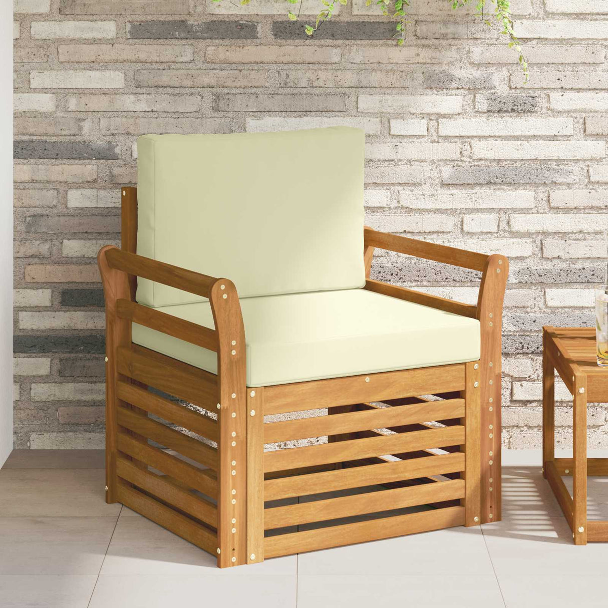 vidaXL Outdoor Sofa Solid Acacia Wood Natural