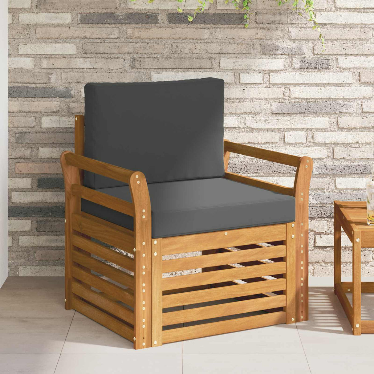 vidaXL Outdoor Sofa Solid Acacia Wood Natural