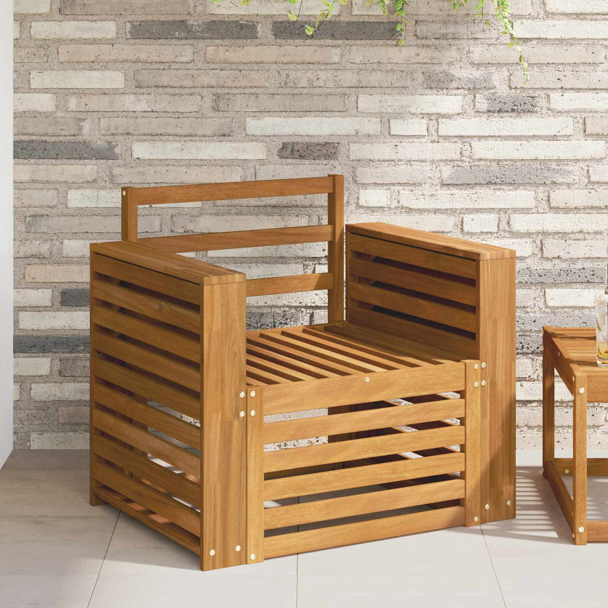 vidaXL Outdoor Sofa Solid Acacia Wood Natural