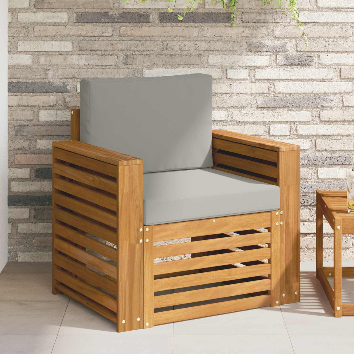 vidaXL Outdoor Sofa Solid Acacia Wood Natural
