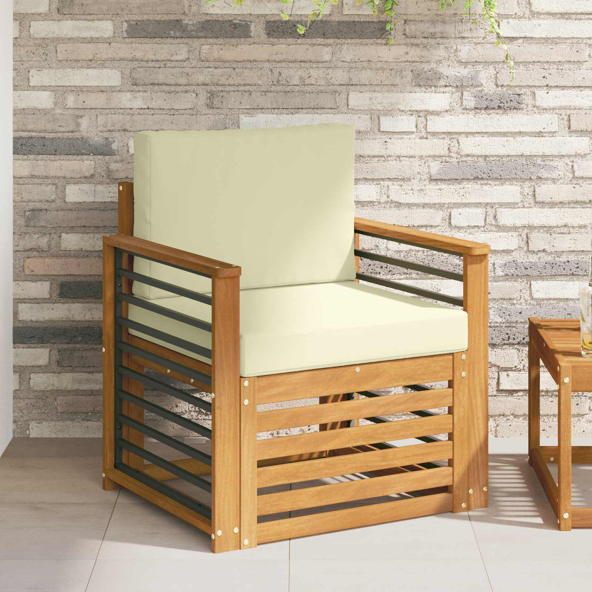 vidaXL Outdoor Sofa Solid Acacia Wood Natural