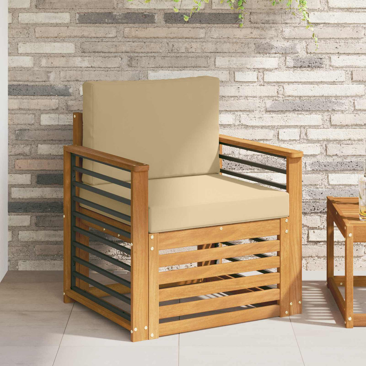 vidaXL Outdoor Sofa Solid Acacia Wood Natural