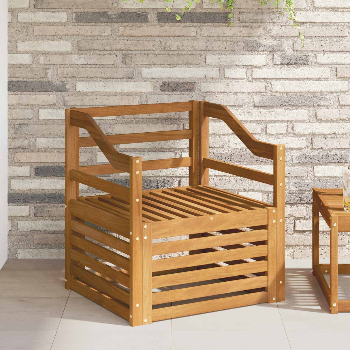 vidaXL Outdoor Sofa Solid Acacia Wood Natural