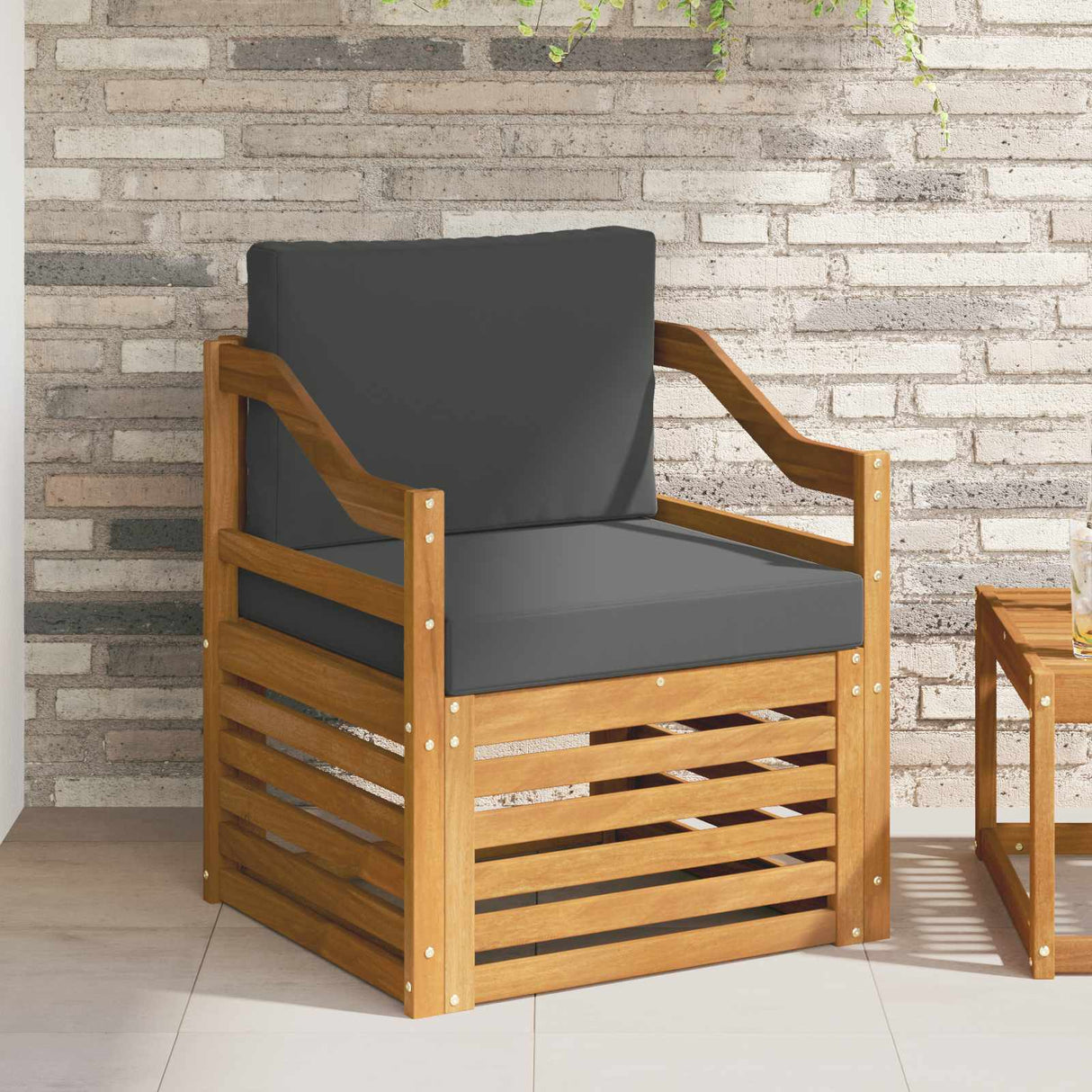 vidaXL Outdoor Sofa Solid Acacia Wood Natural
