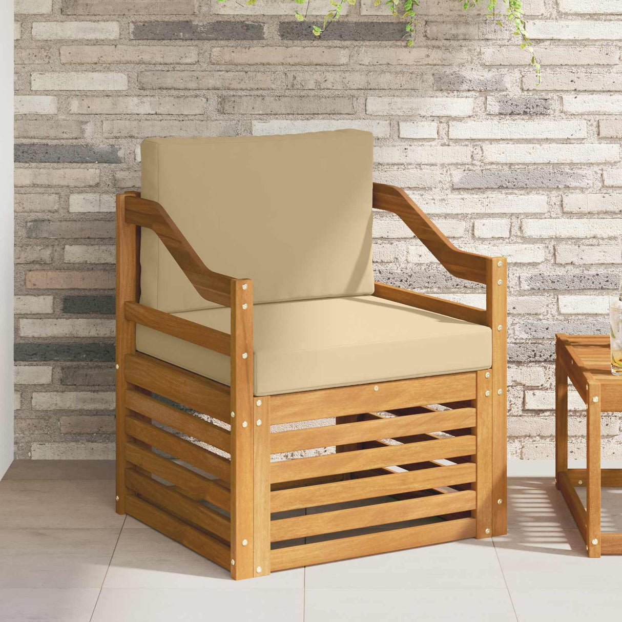vidaXL Outdoor Sofa Solid Acacia Wood Natural