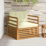 vidaXL Buiten bank set Massief Acacia Hout en Polyester Naturel