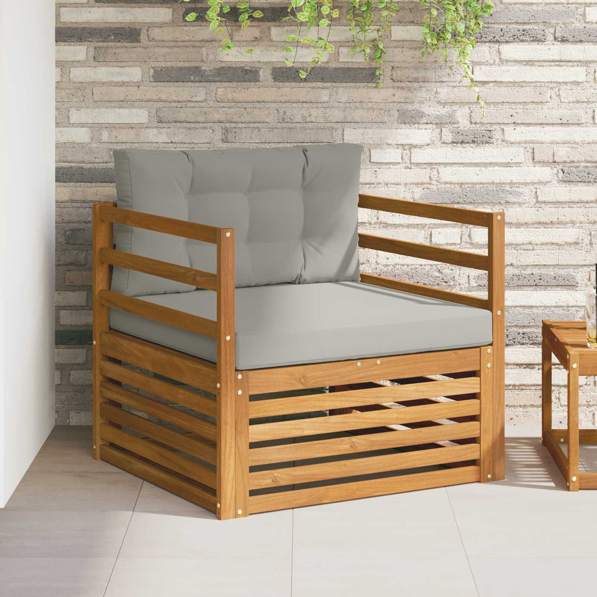 vidaXL Buiten bank set Massief Acacia Hout en Polyester Naturel