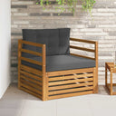 vidaXL Buiten bank set Massief Acacia Hout en Polyester Naturel