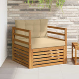 vidaXL Buiten bank set Massief Acacia Hout en Polyester Naturel