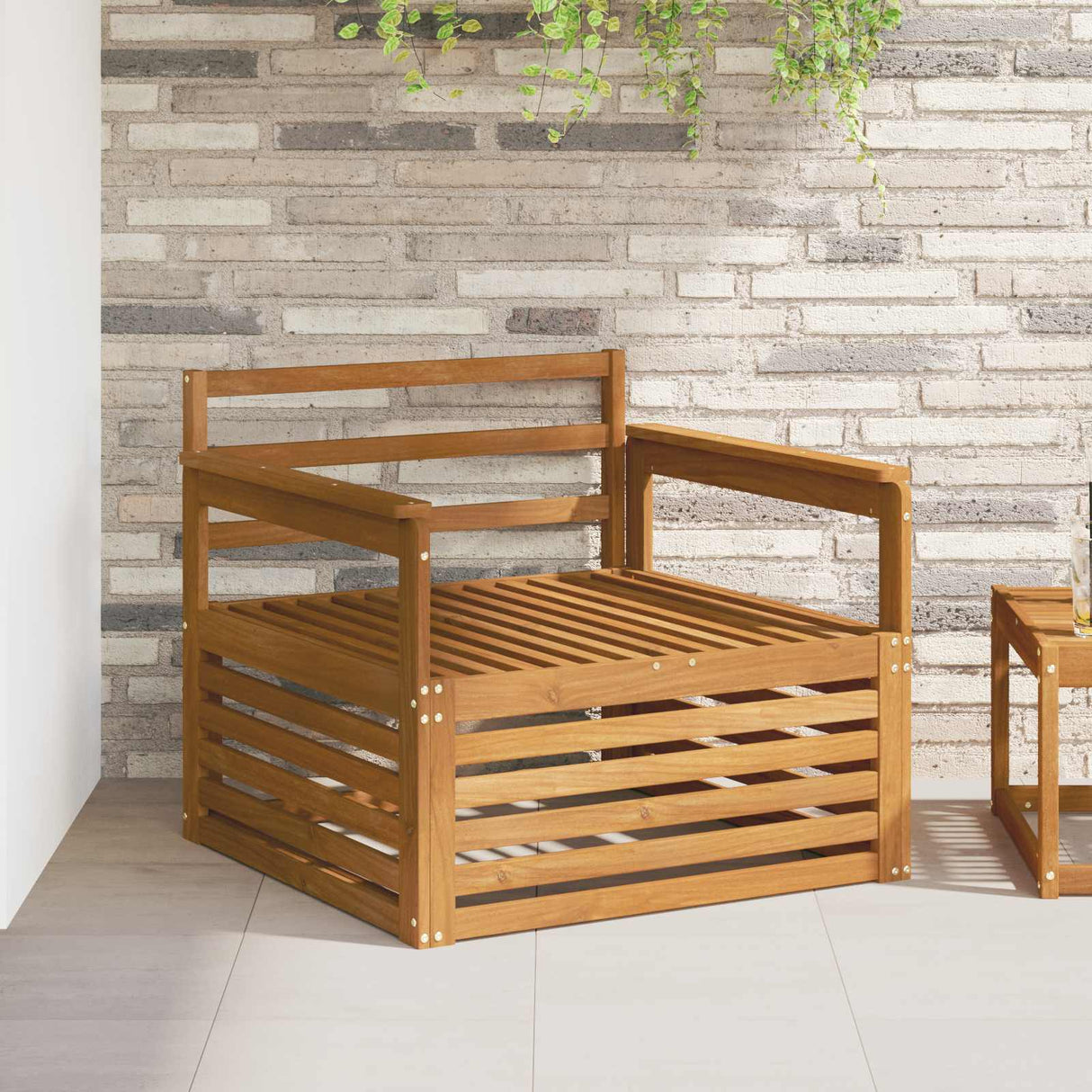 vidaXL Buiten bank set Massief Acacia Hout en Polyester Naturel