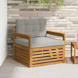 vidaXL Buiten bank set Massief Acacia Hout en Polyester Naturel