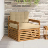 vidaXL Buiten bank set Massief Acacia Hout en Polyester Naturel
