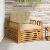 vidaXL Buiten bank set Massief Acacia Hout en Polyester Naturel