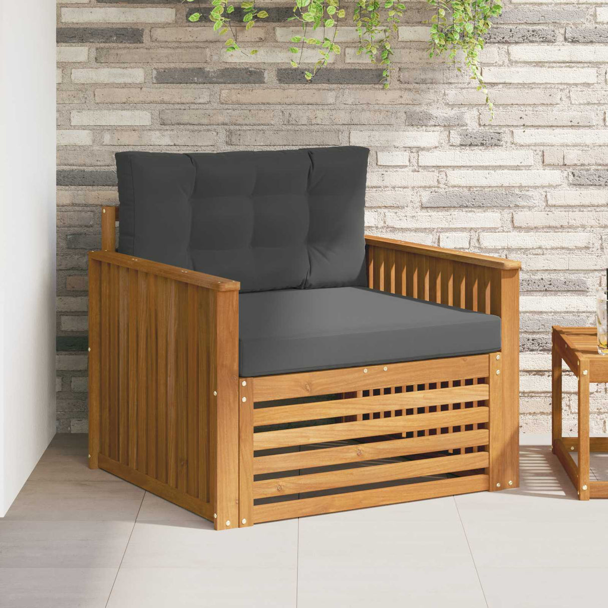 vidaXL Buiten bank set Massief Acacia Hout en Polyester Naturel