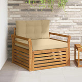 vidaXL Buiten bank set Massief Acacia Hout en Polyester Naturel