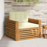 vidaXL Buiten bank set Massief Acacia Hout en Polyester Naturel