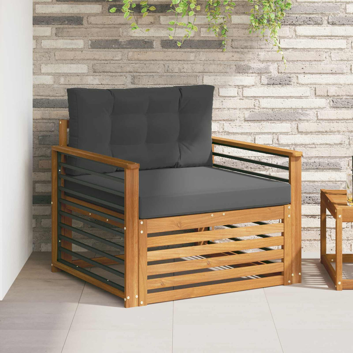 vidaXL Buiten bank set Massief Acacia Hout en Polyester Naturel
