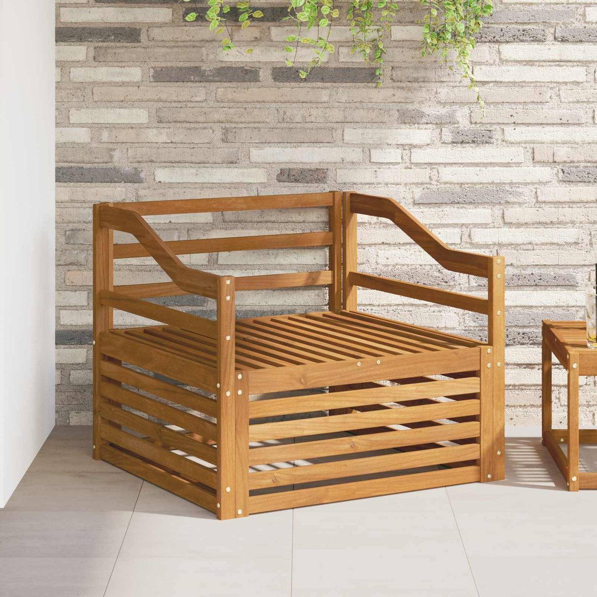 vidaXL Buiten bank set Massief Acacia Hout en Polyester Naturel