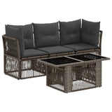 vidaXL Garden Bench Set 4 pcs Black poly rattan