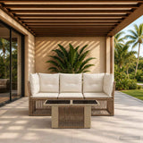 vidaXL Garden Bench Set 4 pcs Black poly rattan