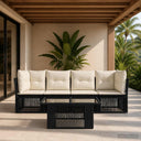 vidaXL Tuinbank Set 5 st Zwart poly rattan