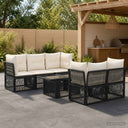 vidaXL Tuinbank Set 6 st Zwart poly rattan