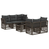 vidaXL Tuinbank Set 6 st Zwart poly rattan